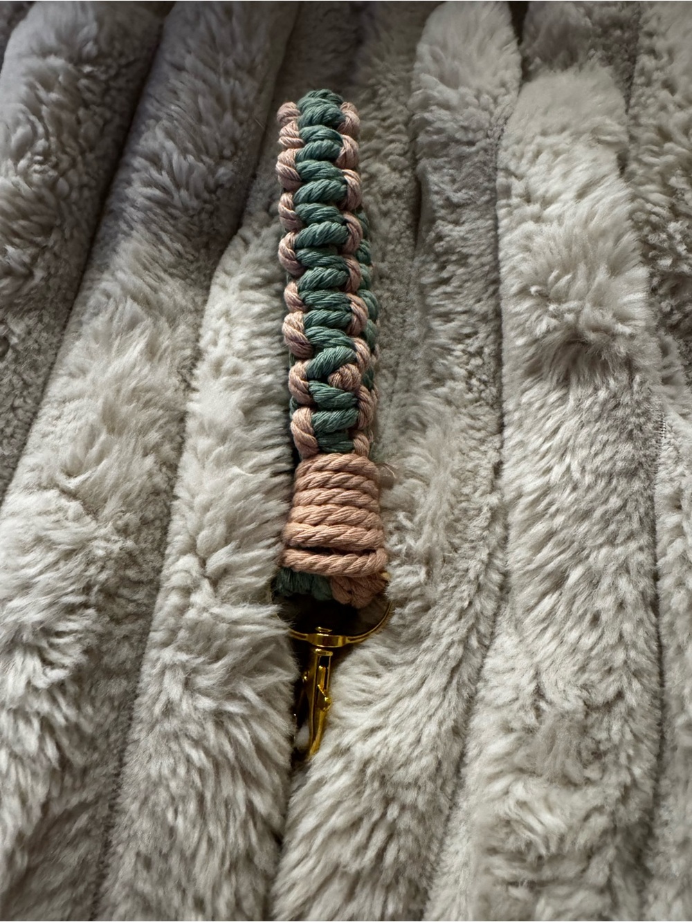 Handmade macrame keychain wristlet